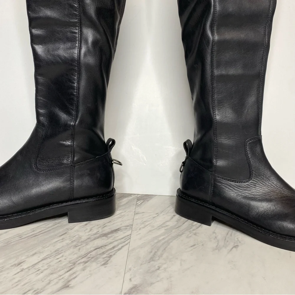 Sam Edelman Narisa Black Leather Over The Knee Boot 6 1/2 M